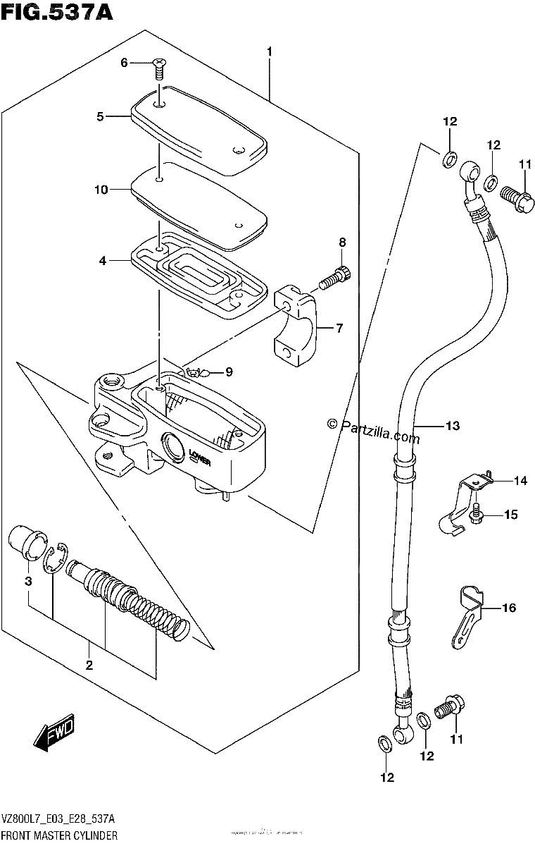 Diagrama de FRONT MASTER CYLINDER
