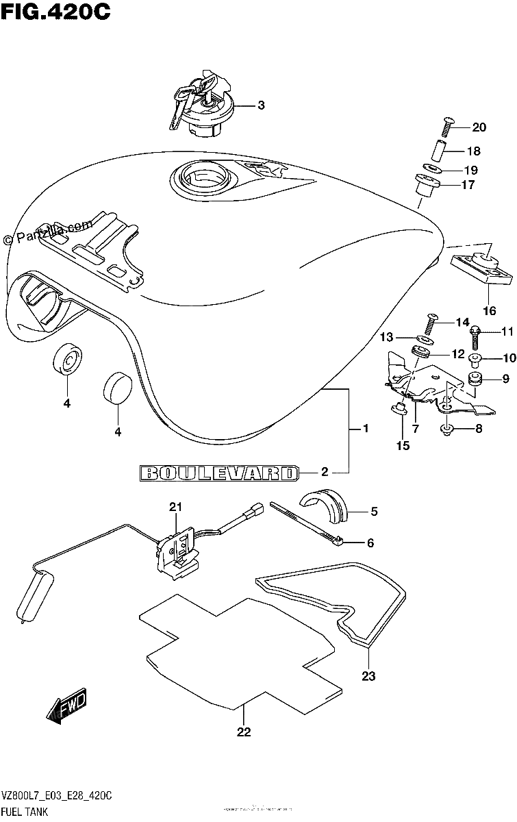 Diagrama de FUEL TANK VZ800L7 E33