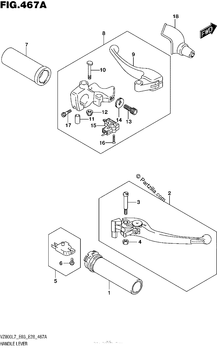 Diagrama de HANDLE LEVER