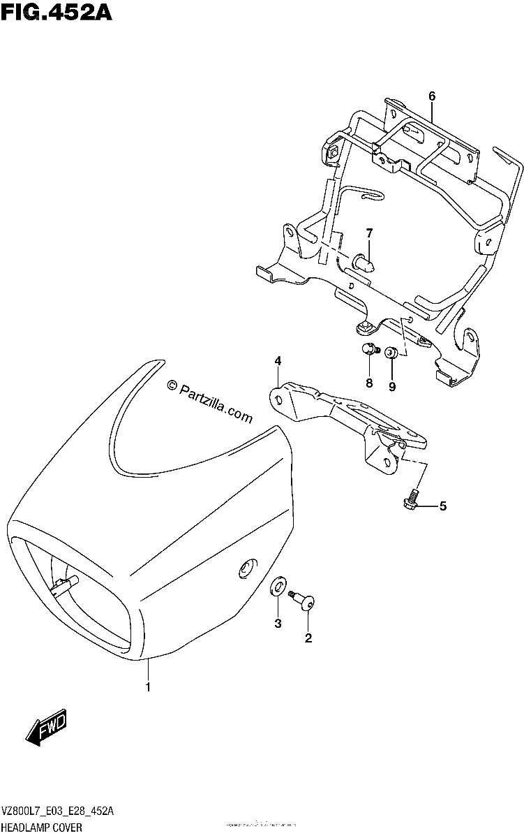 Diagrama de HEADLAMP COVER