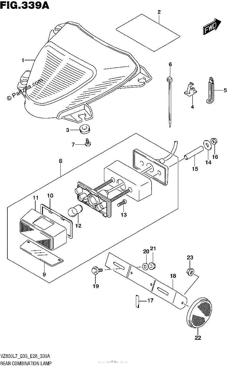 Diagrama de REAR COMBINATION LAMP