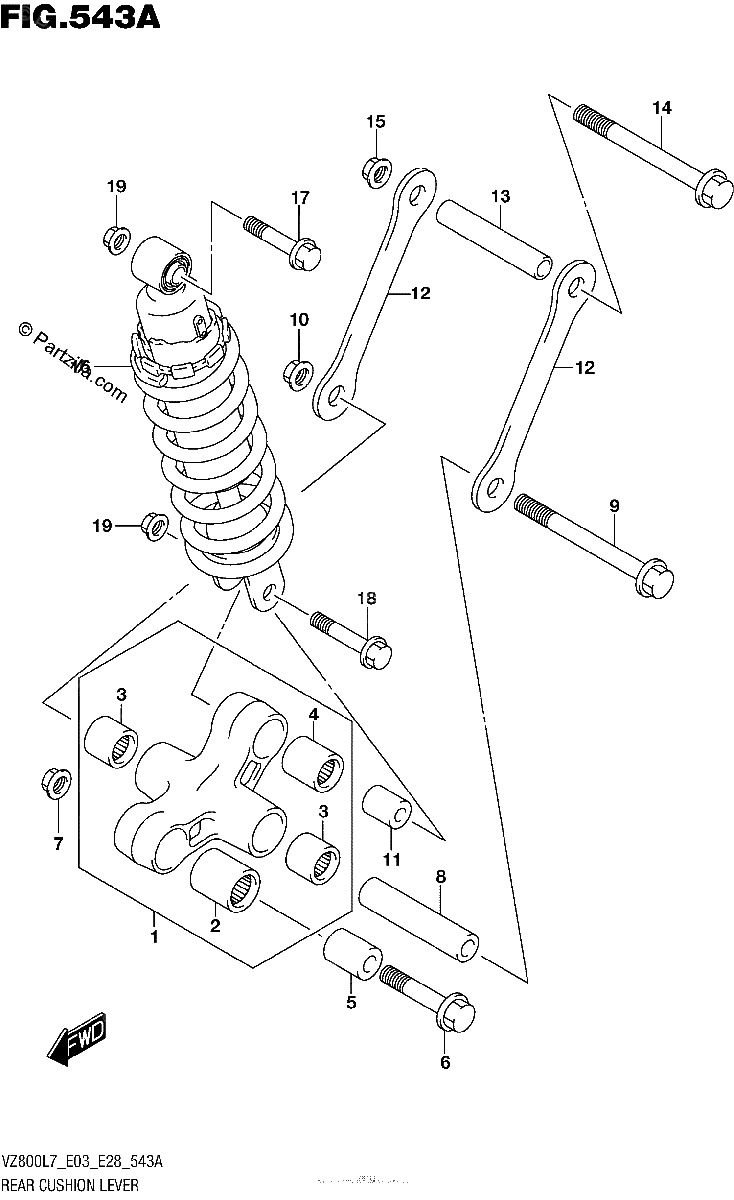 Diagrama de REAR CUSHION LEVER