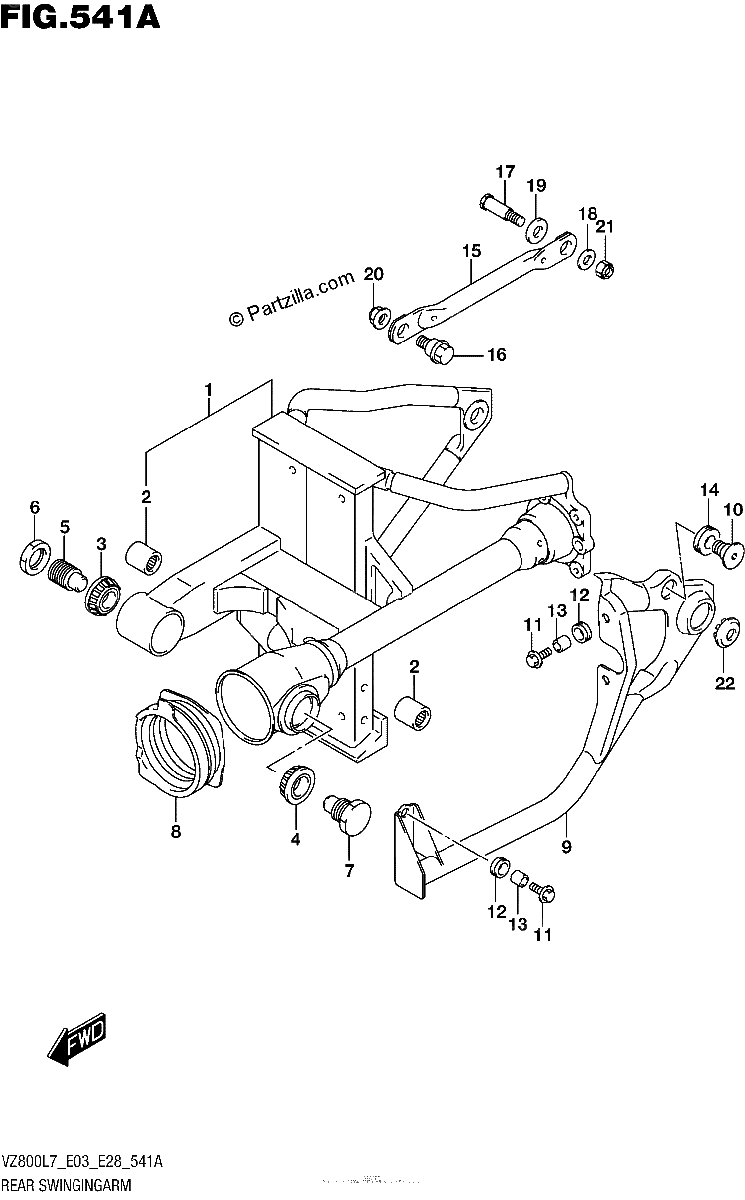 Diagrama de REAR SWINGINGARM