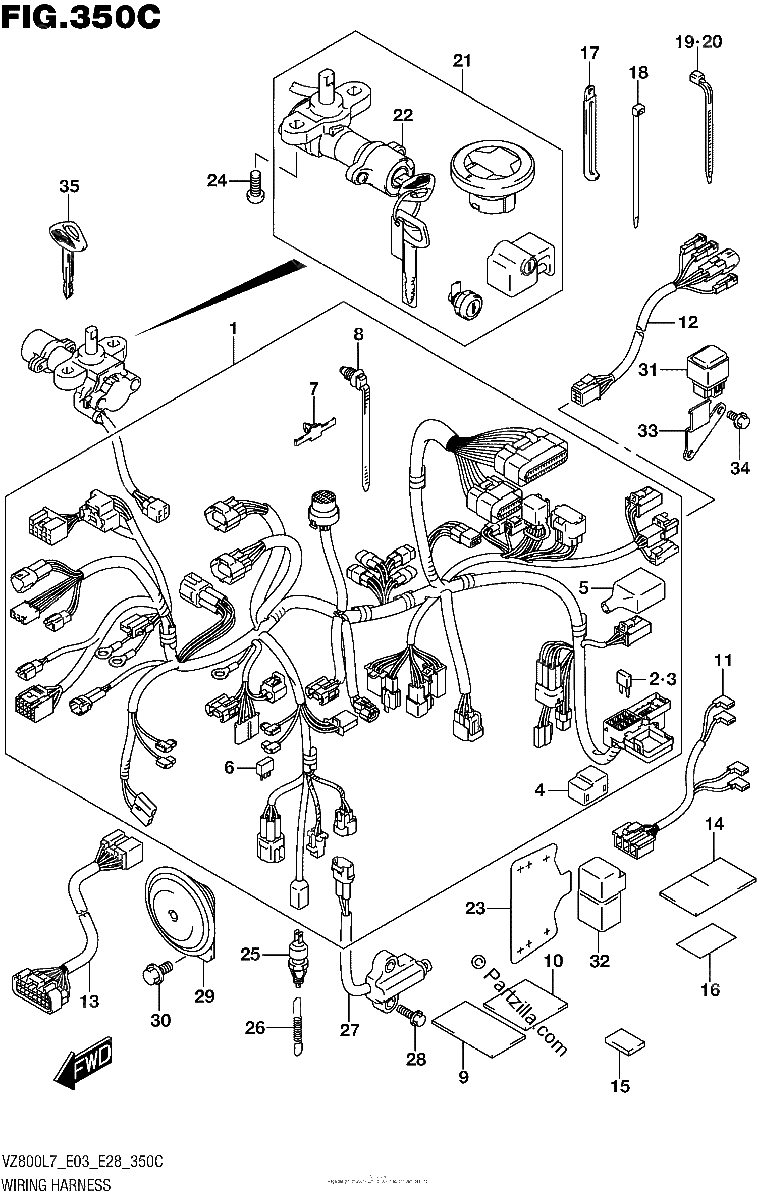 Diagrama de WIRING HARNESS VZ800L7 E33