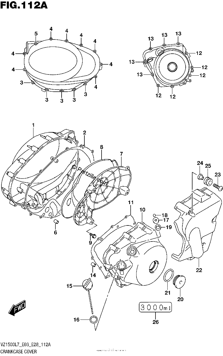 Diagrama de CRANKCASE COVER
