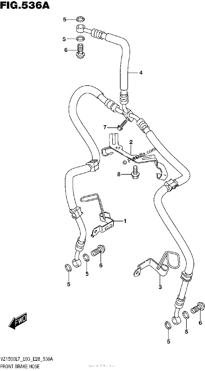 Diagrama de FRONT BRAKE HOSE