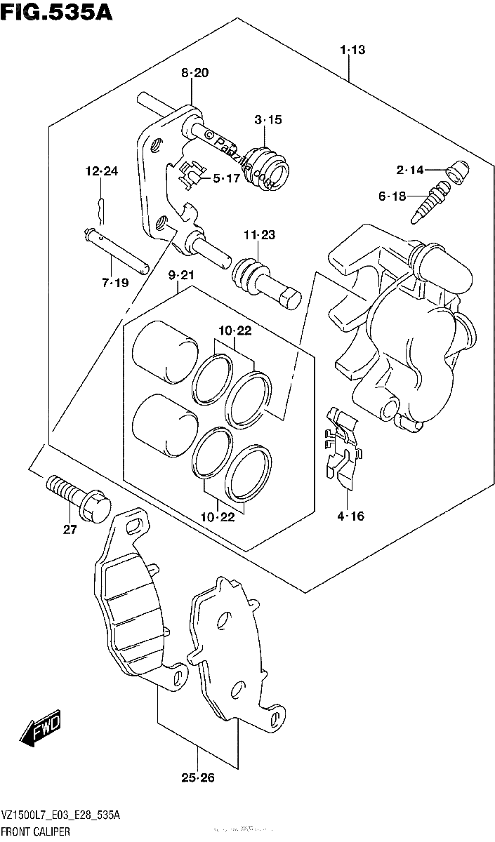 Diagrama de FRONT CALIPER