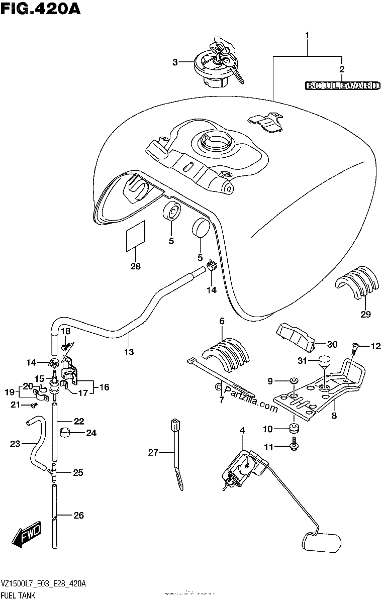 Diagrama de FUEL TANK VZ1500L7 E03