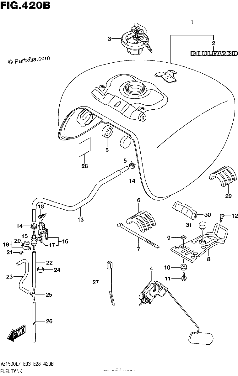 Diagrama de FUEL TANK VZ1500L7 E28