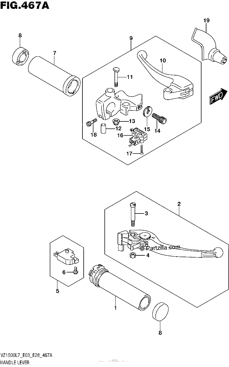 Diagrama de HANDLE LEVER