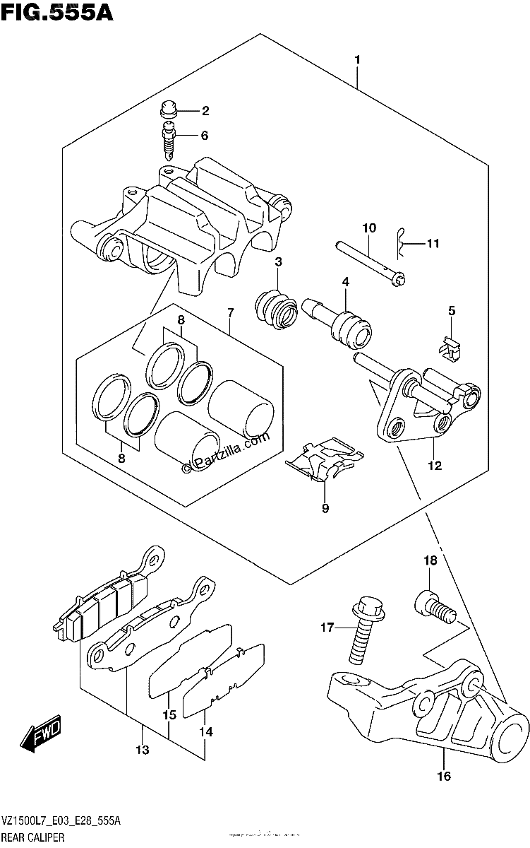 Diagrama de REAR CALIPER