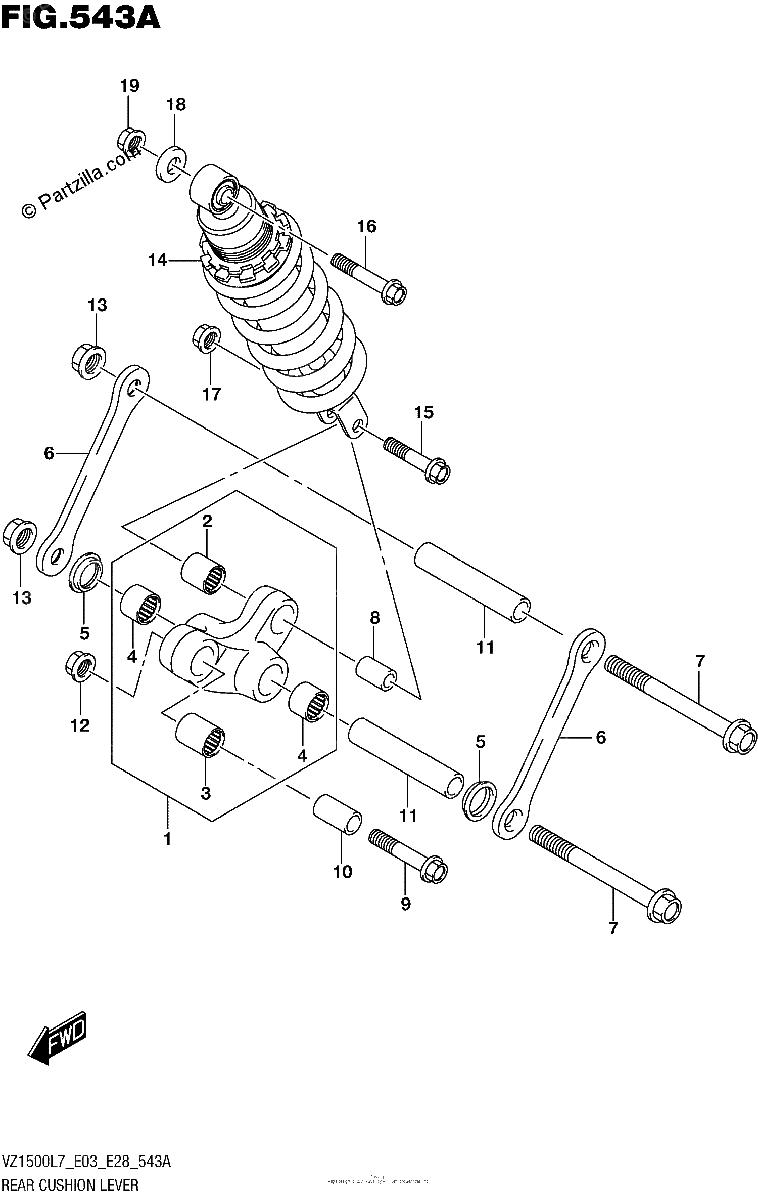Diagrama de REAR CUSHION LEVER