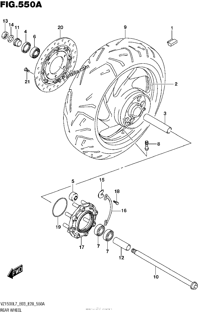 Diagrama de REAR WHEEL