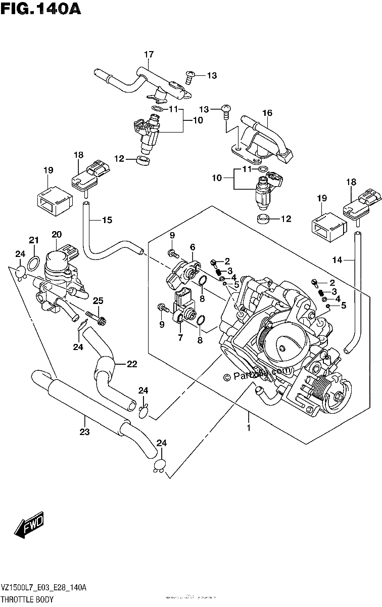 Diagrama de THROTTLE BODY VZ1500L7 E03