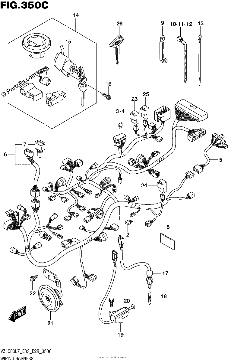 Diagrama de WIRING HARNESS VZ1500L7 E33