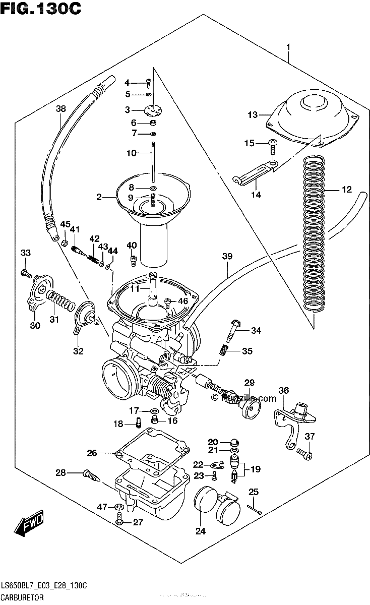 Diagrama de CARBURETOR LS650BL7 E33