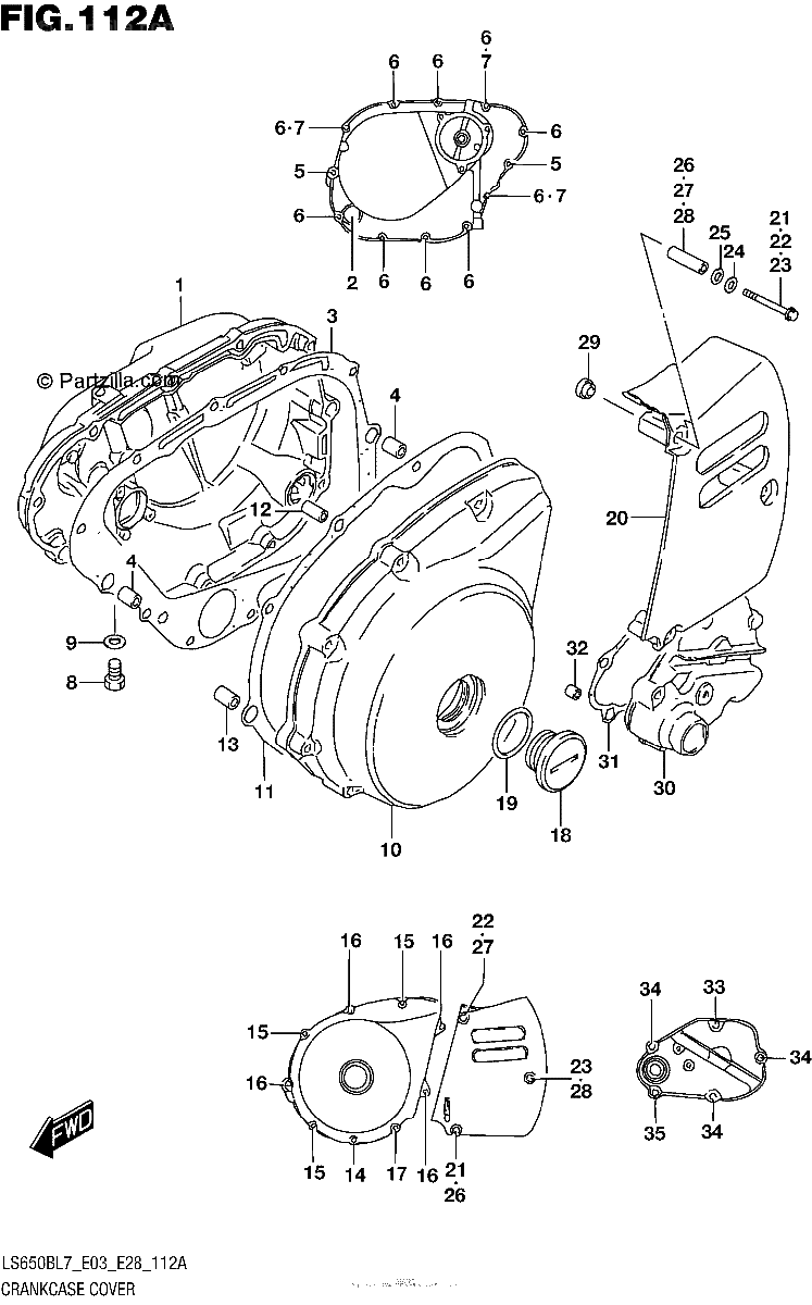 Diagrama de CRANKCASE COVER