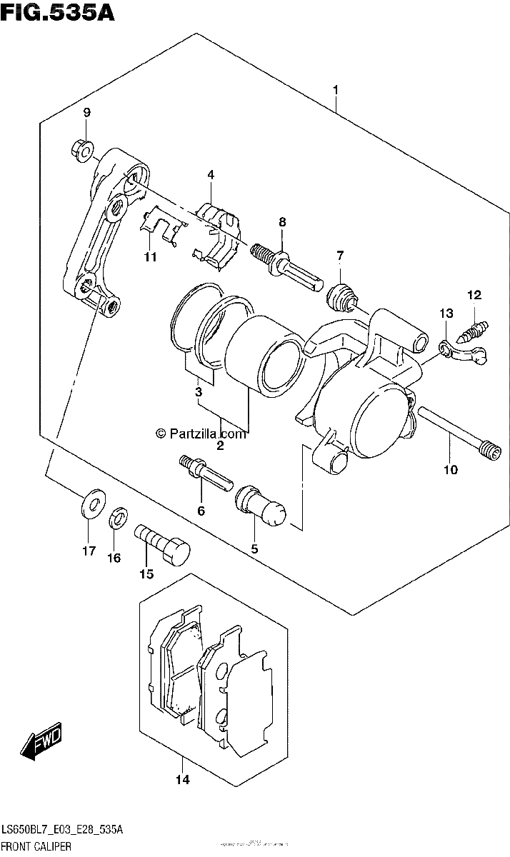 Diagrama de FRONT CALIPER
