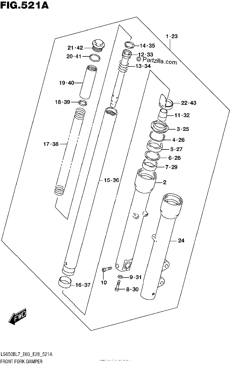 Diagrama de FRONT FORK DAMPER