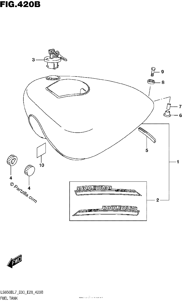 Diagrama de FUEL TANK LS650BL7 E28