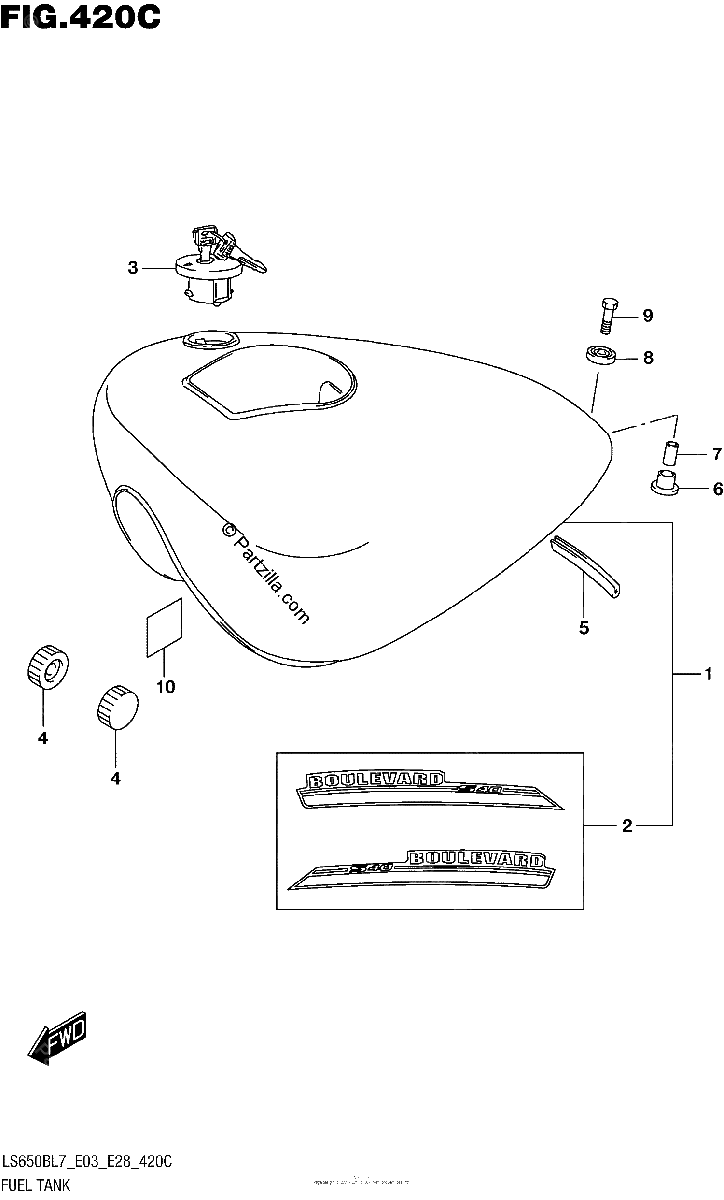 Diagrama de FUEL TANK LS650BL7 E33