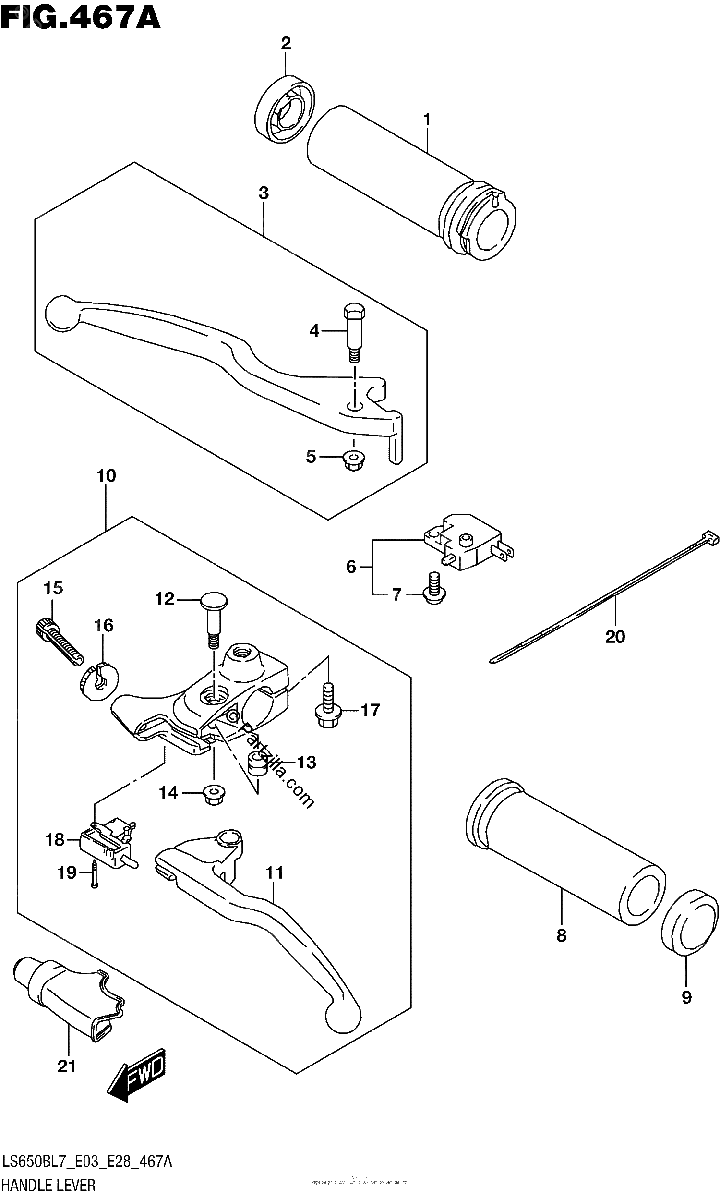 Diagrama de HANDLE LEVER