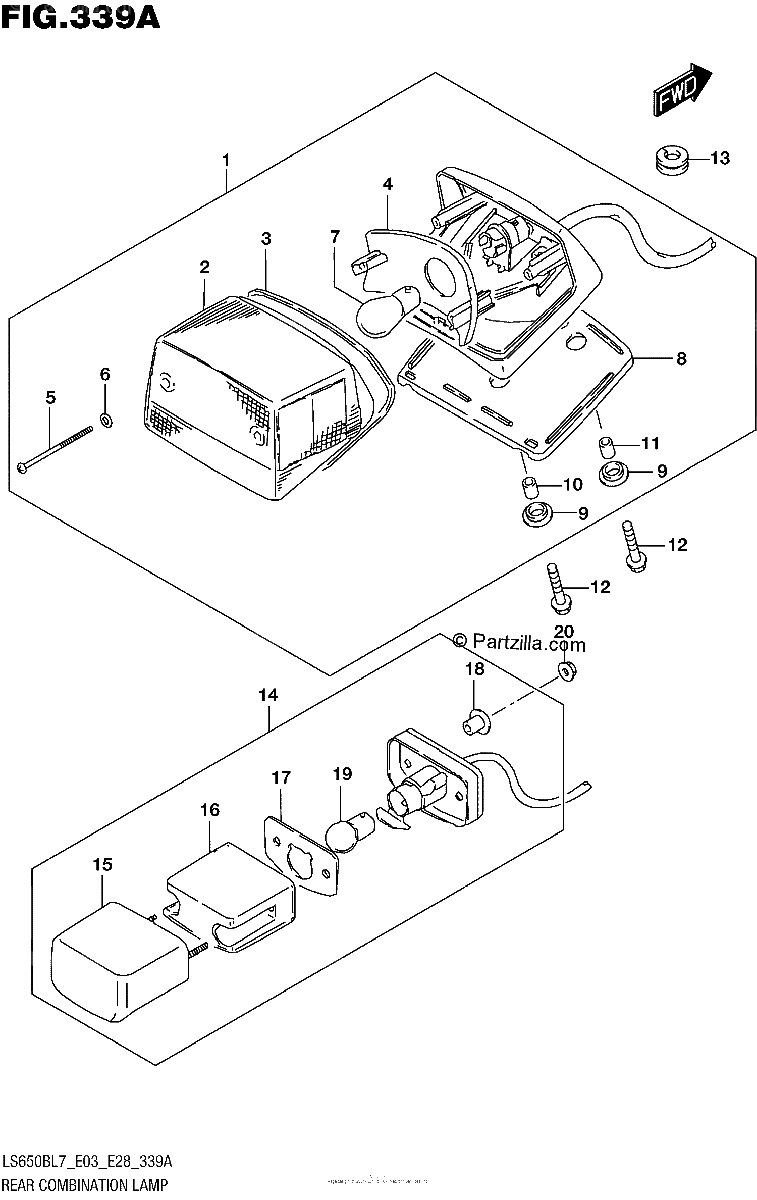 Diagrama de REAR COMBINATION LAMP