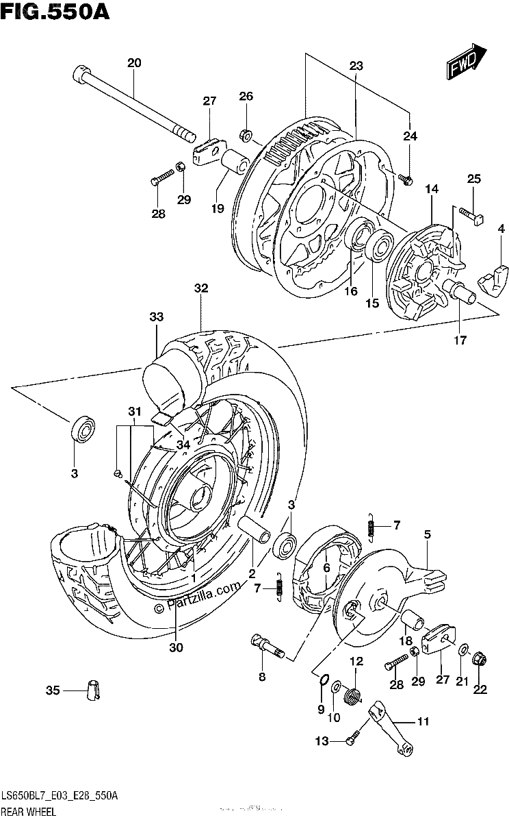 Diagrama de REAR WHEEL