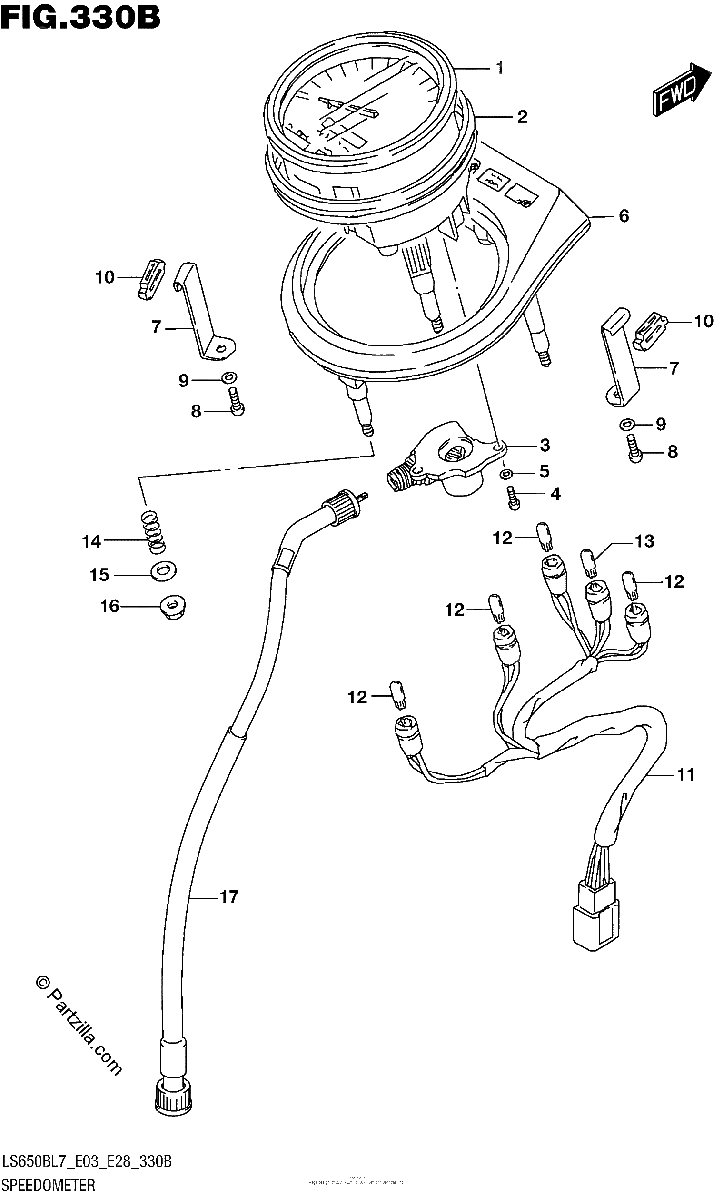 Diagrama de SPEEDOMETER LS650BL7 E28