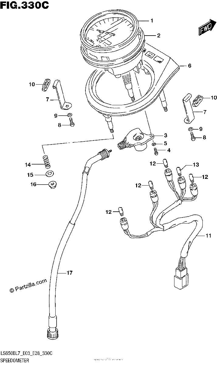 Diagrama de SPEEDOMETER LS650BL7 E33