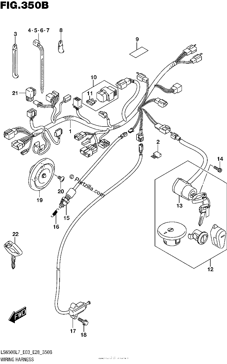 Diagrama de WIRING HARNESS LS650BL7 E28