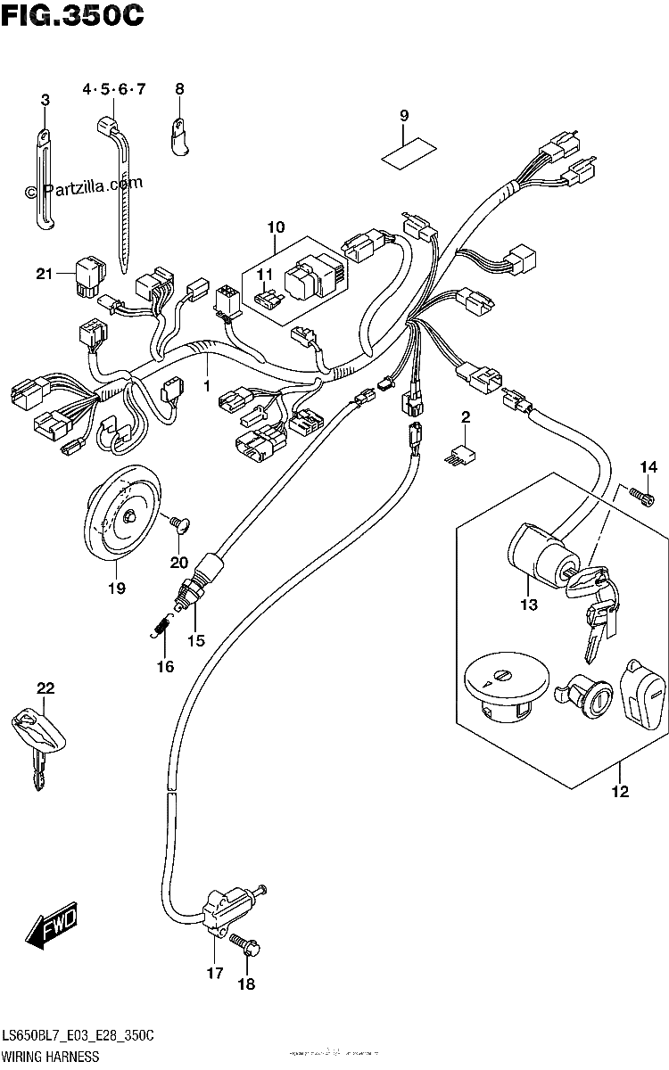 Diagrama de WIRING HARNESS LS650BL7 E33