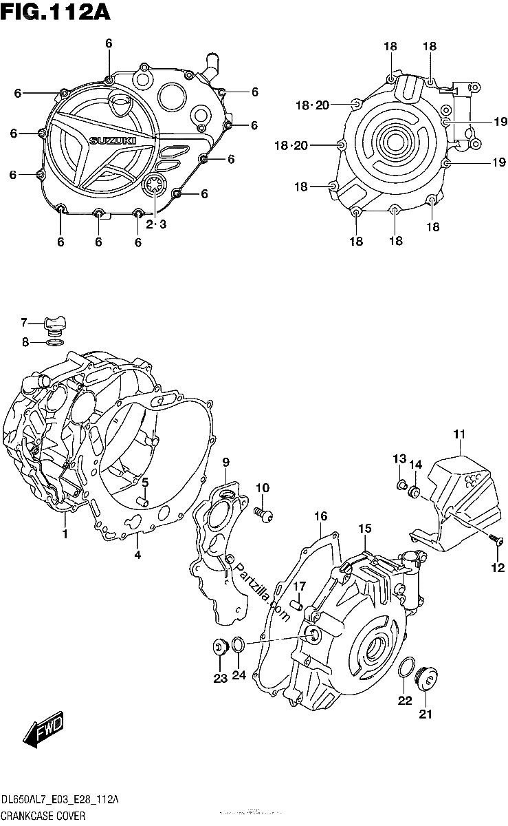 Diagrama de CRANKCASE COVER