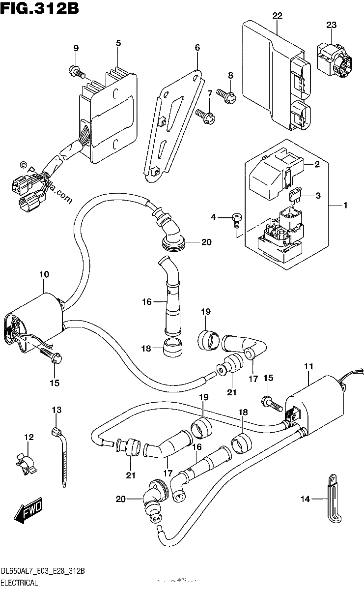Diagrama de ELECTRICAL DL650AL7 E28