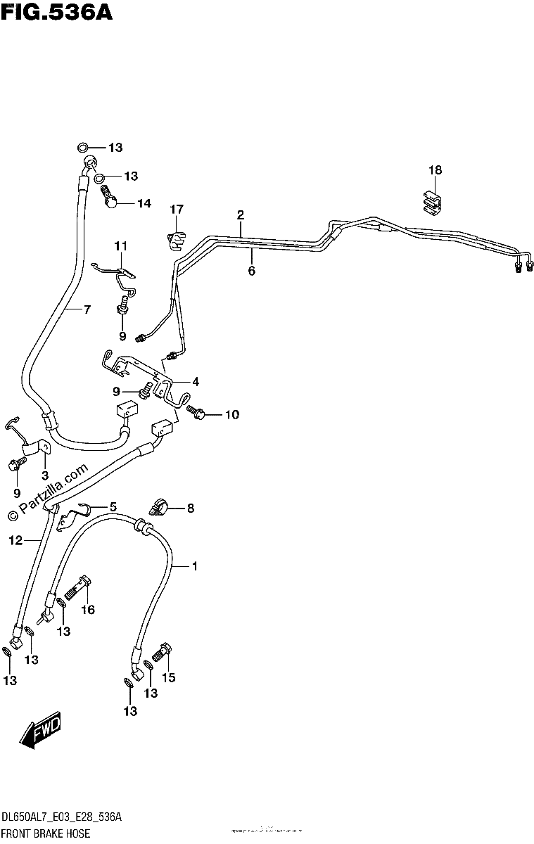 Diagrama de FRONT BRAKE HOSE