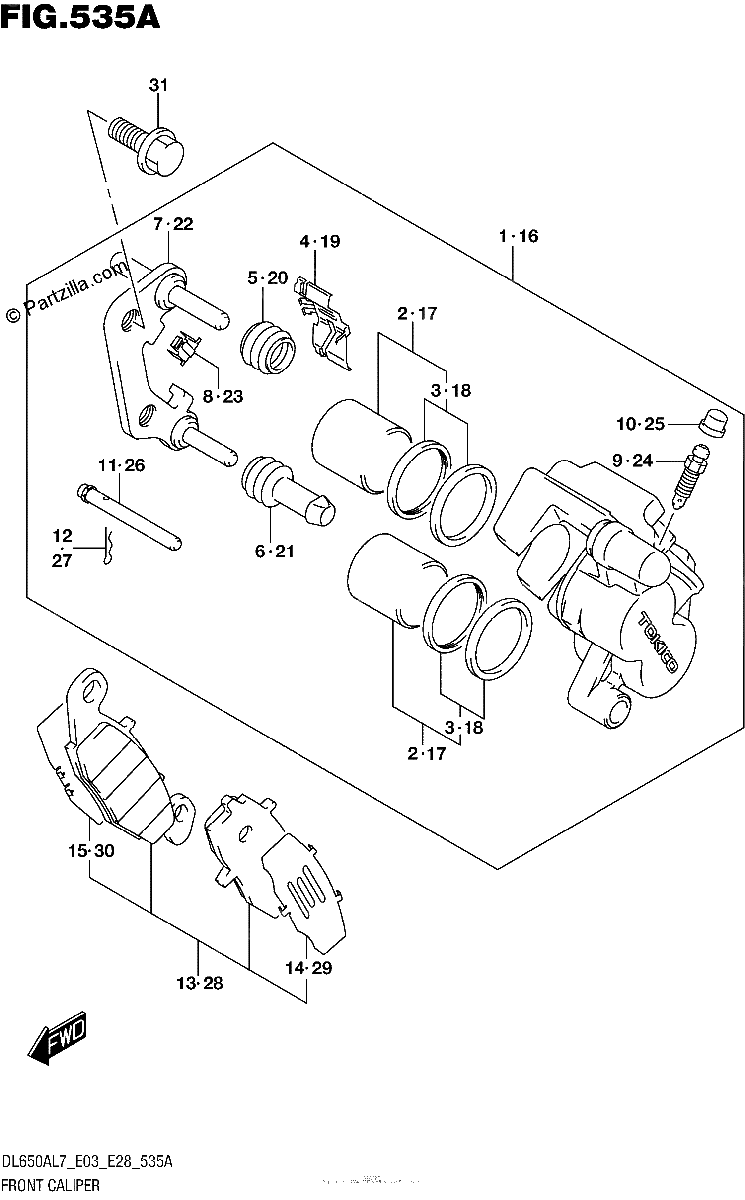 Diagrama de FRONT CALIPER