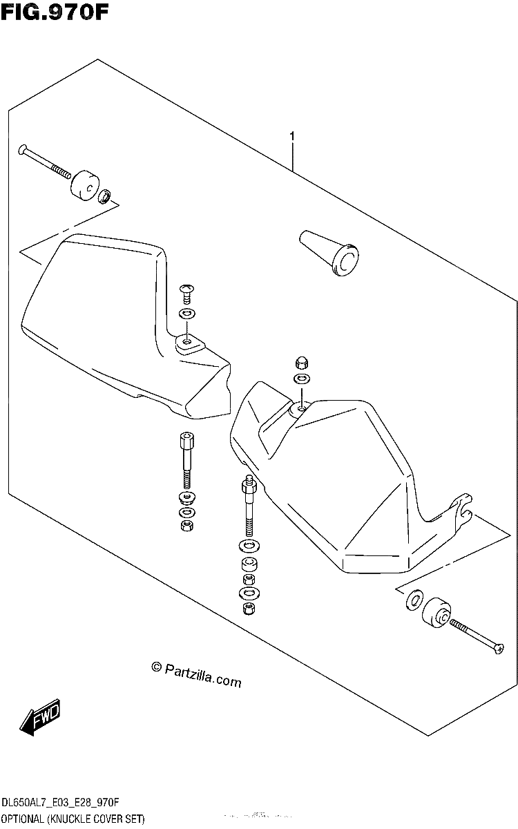 Diagrama de OPTIONAL KNUCKLE COVER SET DL650AL7 E33