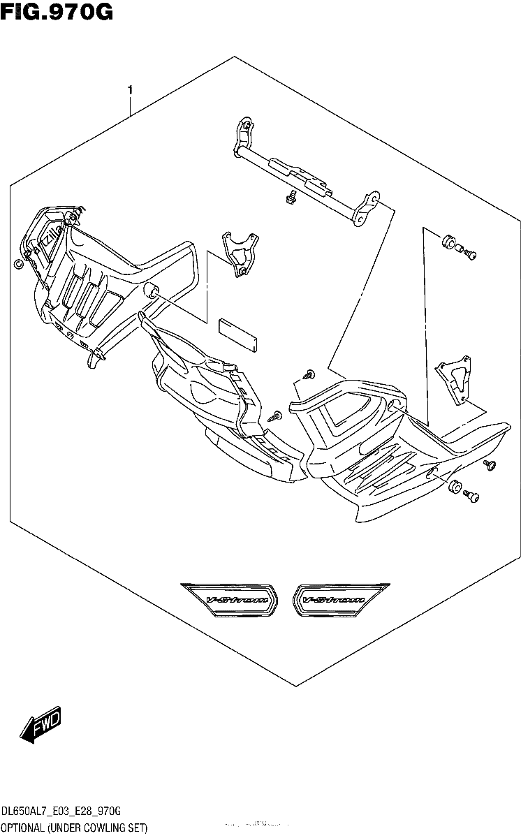 Diagrama de OPTIONAL UNDER COWLING SET DL650AL7 E03
