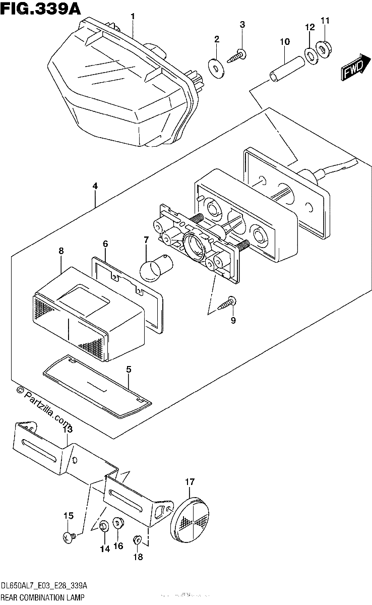 Diagrama de REAR COMBINATION LAMP