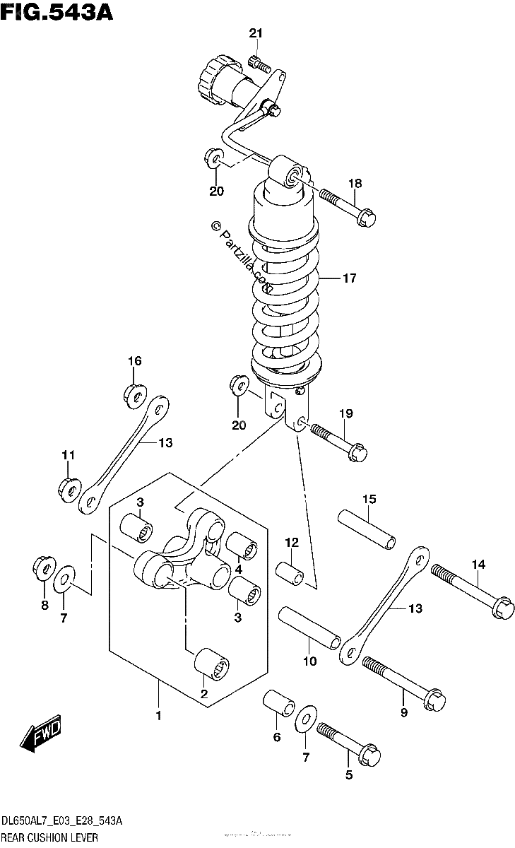 Diagrama de REAR CUSHION LEVER