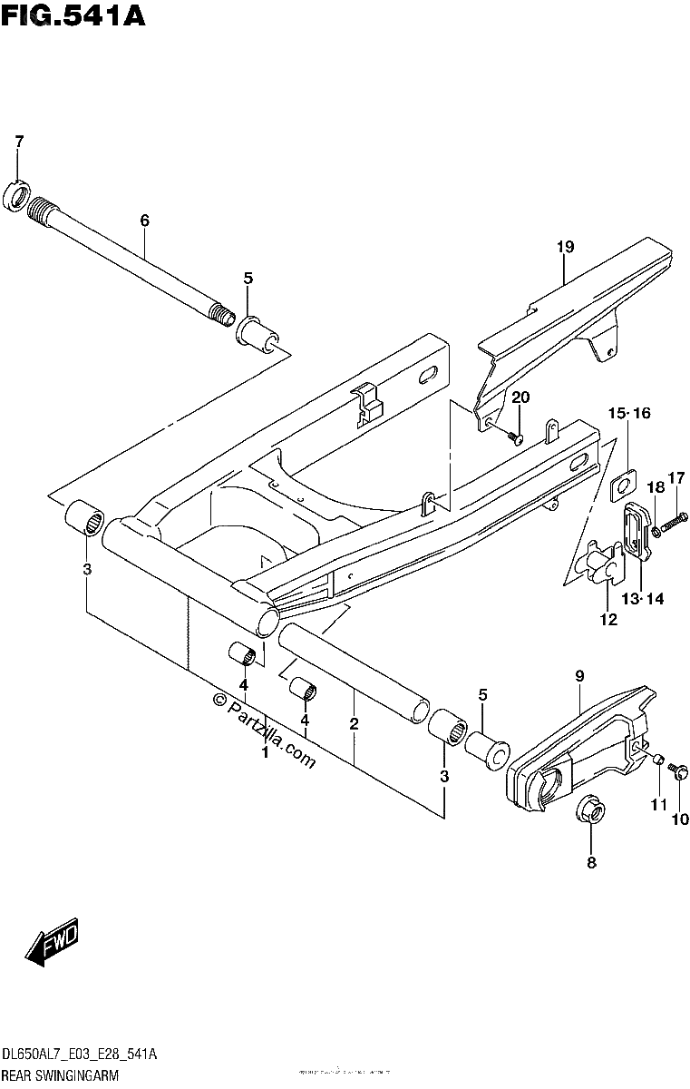 Diagrama de REAR SWINGINGARM