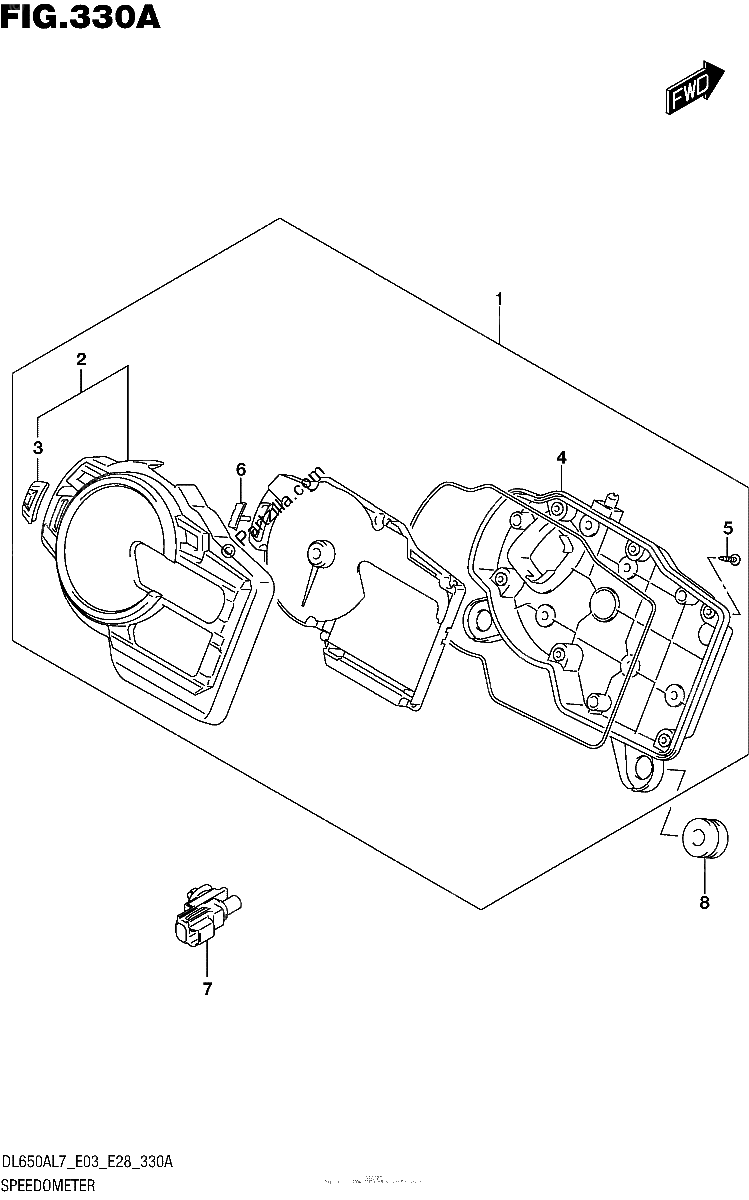 Diagrama de SPEEDOMETER DL650AL7 E03