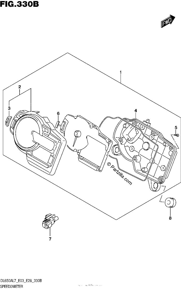 Diagrama de SPEEDOMETER DL650AL7 E28