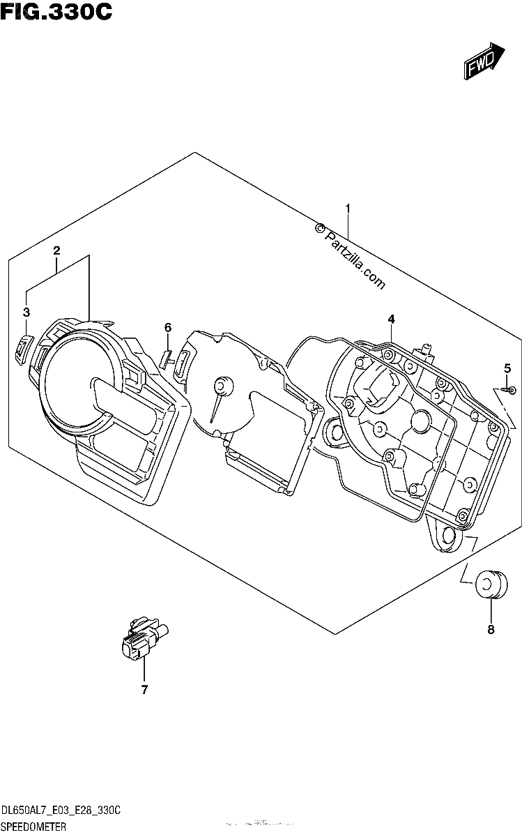 Diagrama de SPEEDOMETER DL650AL7 E33
