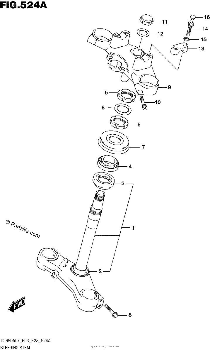 Diagrama de STEERING STEM