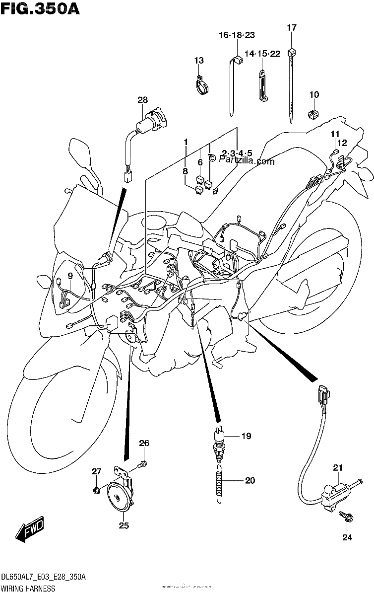 Diagrama de WIRING HARNESS DL650AL7 E03