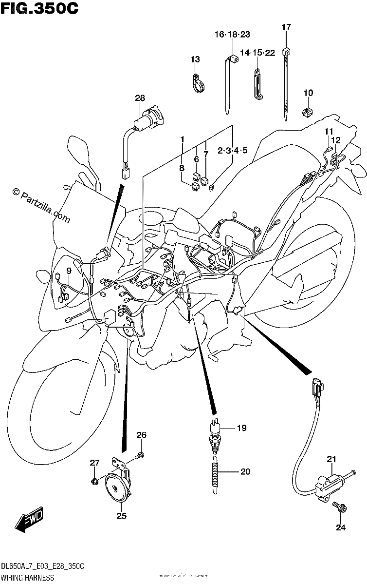 Diagrama de WIRING HARNESS DL650AL7 E33