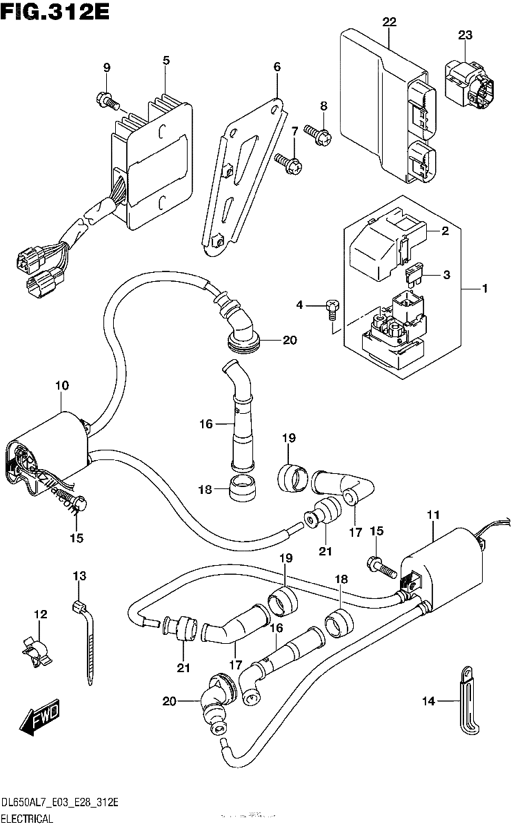 Diagrama de ELECTRICAL DL650XAL7 E28
