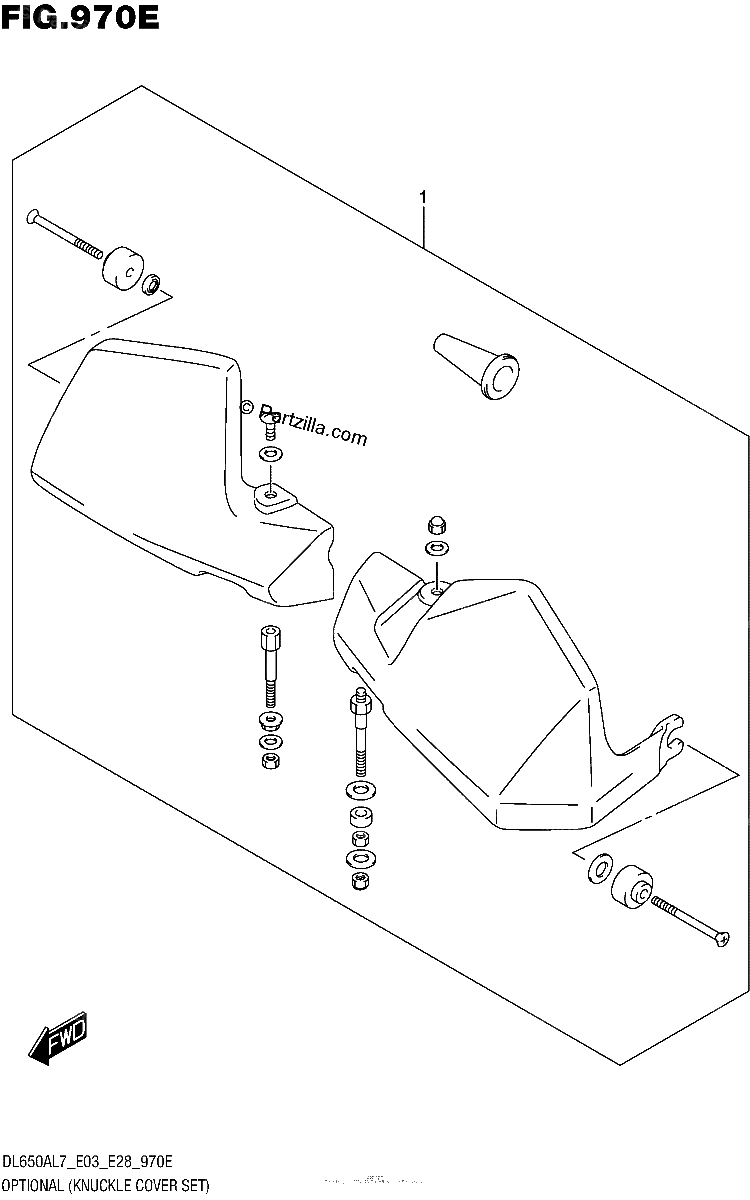 Diagrama de OPTIONAL KNUCKLE COVER SET DL650AL7 E28