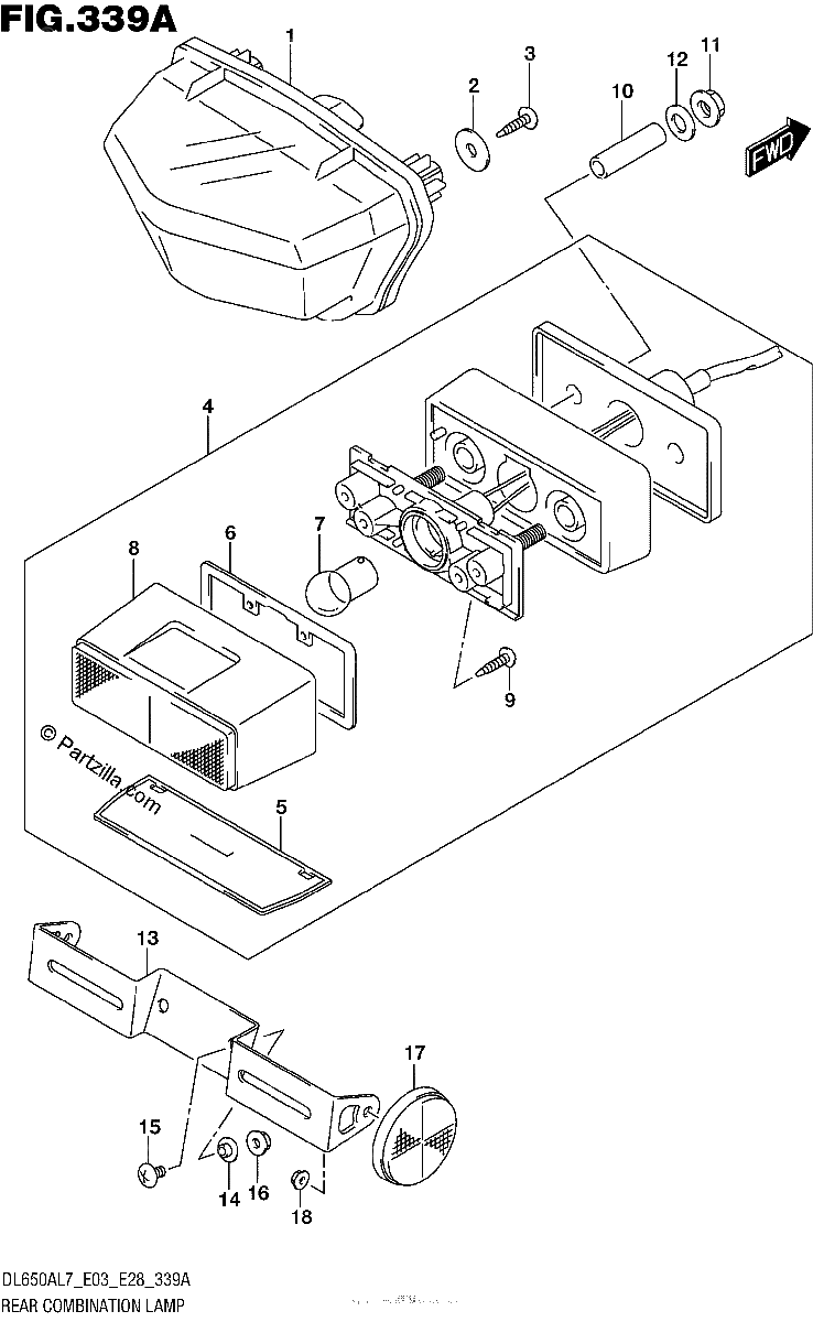 Diagrama de REAR COMBINATION LAMP